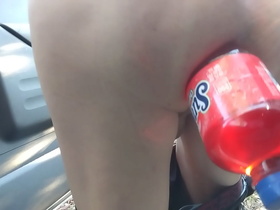 Public soda bottle anal fun